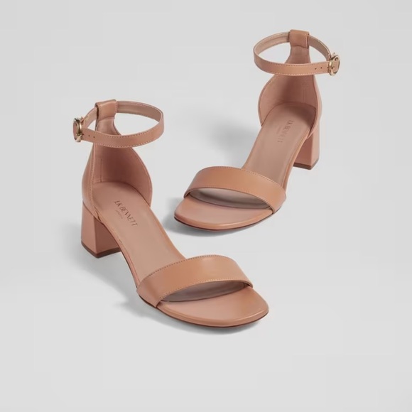 LK Bennett Shoes - LK Bennett Leather Nude Block Heel Sandals Size 40